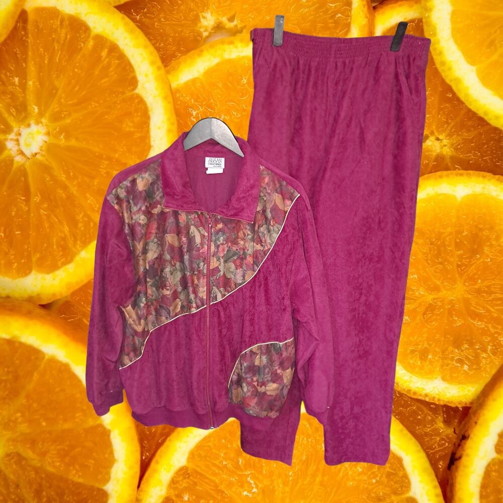 Vintage Susan Christopher‎ California 2 Piece Pink Activewear Set Size Large